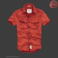 heren abercrombie fitch washed korte overhemd rust rood Store Amsterdam j7ja7916